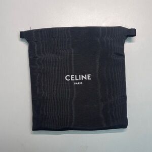 Celine black white logo dust bag small Celine Paris Drawstring 15.5/14.5cm